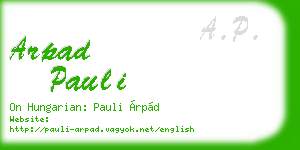 arpad pauli business card